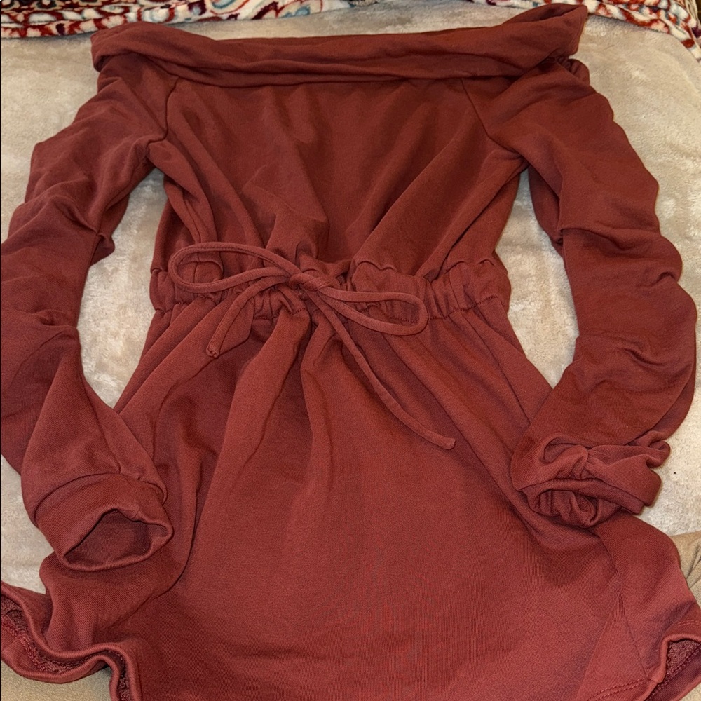 Fashion Nova Long Sleeve Rust Dress
